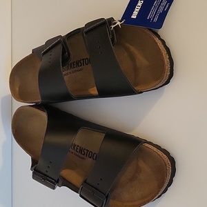 Birkenstock Arizona Black Leather Sandal Size 39